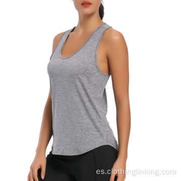 Camisetas de entrenamiento con espalda abierta para mujer